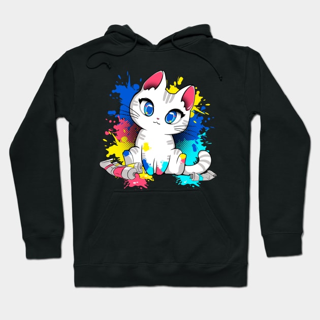 Painter Kitty Hoodie by Scud"